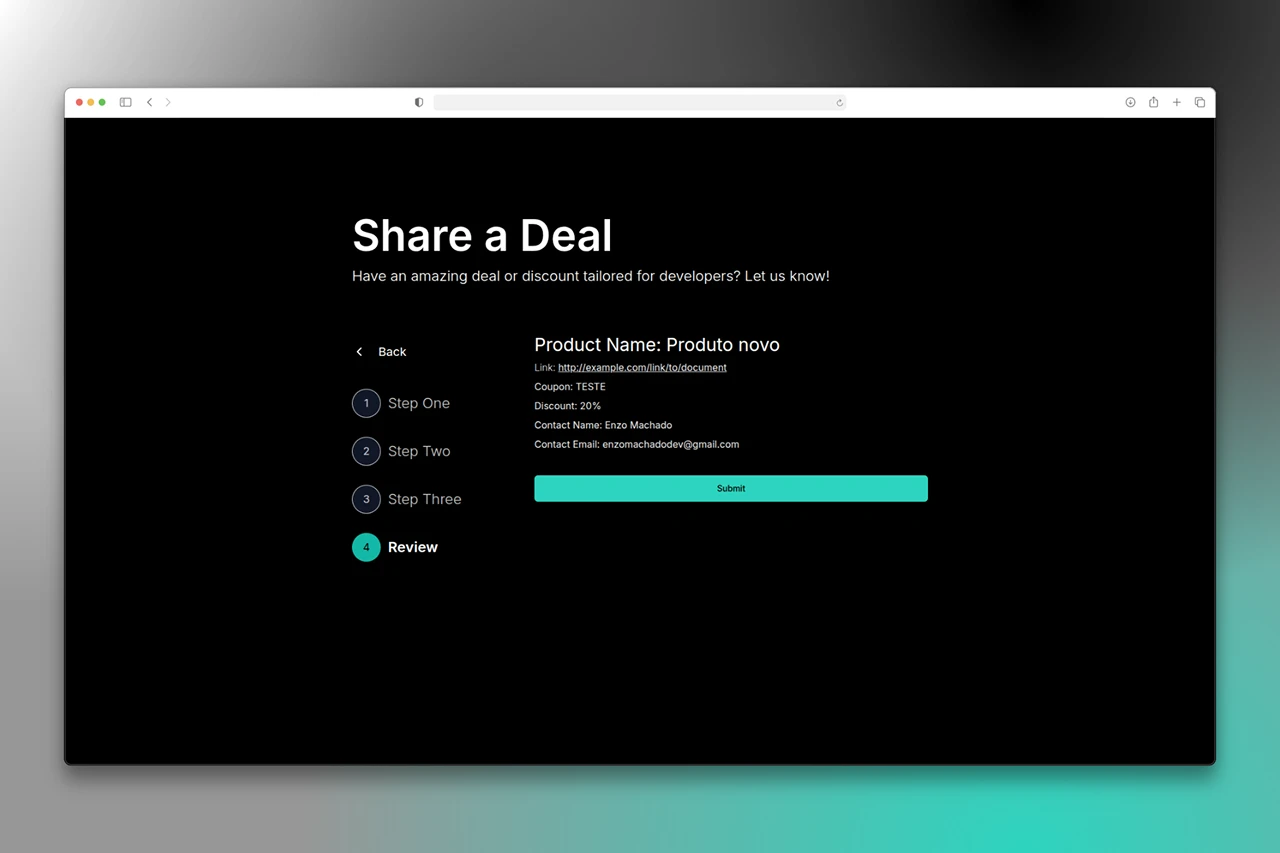 Multi-Step Form with Server Actions - Imagem 2